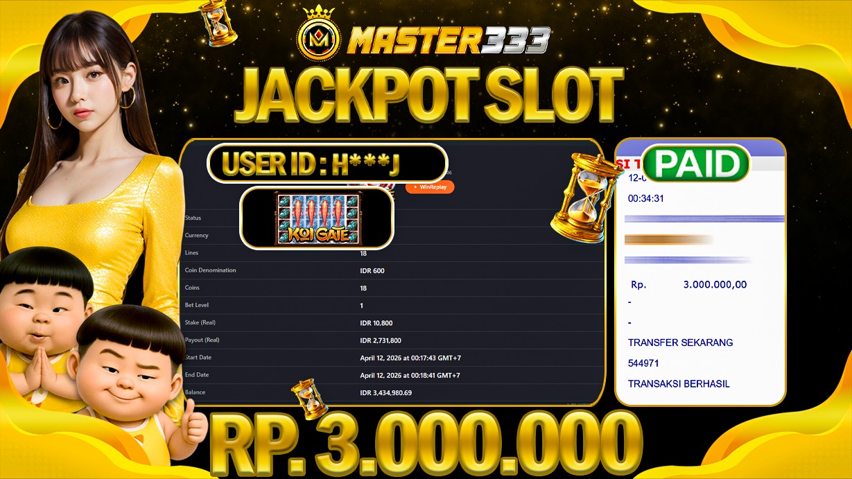 JACKPOT Rp 3.000.000 JUTA DI MASTER333 LANGSUNG BAYAR LUNAS